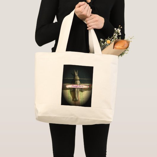 Altijd dol op Inspirerend konijnenkunst print desi Grote Tote Bag (Voorkant (product))