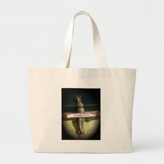 Altijd dol op Inspirerend konijnenkunst print desi Grote Tote Bag (Voorkant)