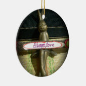 Altijd dol op Inspirerend konijnenkunst print desi Keramisch Ornament (Rechts)