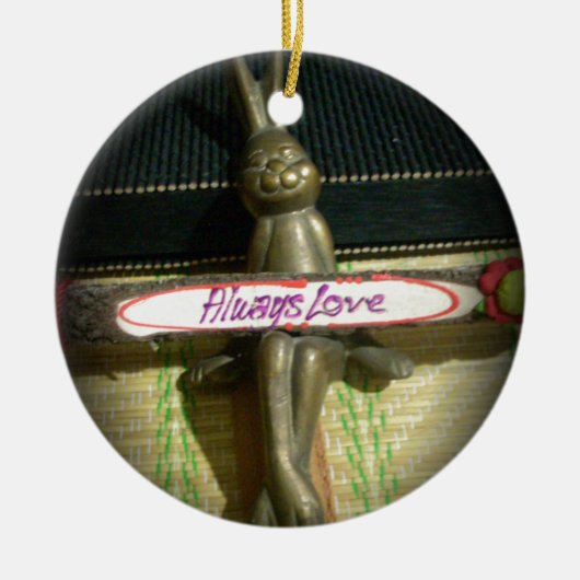 Altijd dol op Inspirerend konijnenkunst print desi Keramisch Ornament (Voorkant)