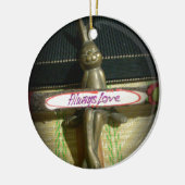 Altijd dol op Inspirerend konijnenkunst print desi Keramisch Ornament (Links)