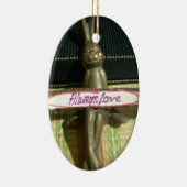 Altijd dol op Inspirerend konijnenkunst print desi Keramisch Ornament (Rechts)