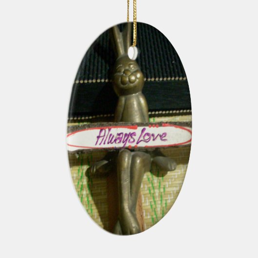 Altijd dol op Inspirerend konijnenkunst print desi Keramisch Ornament (Rechts)