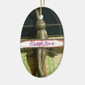 Altijd dol op Inspirerend konijnenkunst print desi Keramisch Ornament (Links)