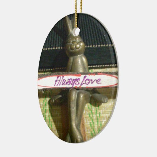 Altijd dol op Inspirerend konijnenkunst print desi Keramisch Ornament (Links)