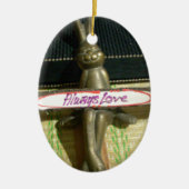 Altijd dol op Inspirerend konijnenkunst print desi Keramisch Ornament (Voorkant)