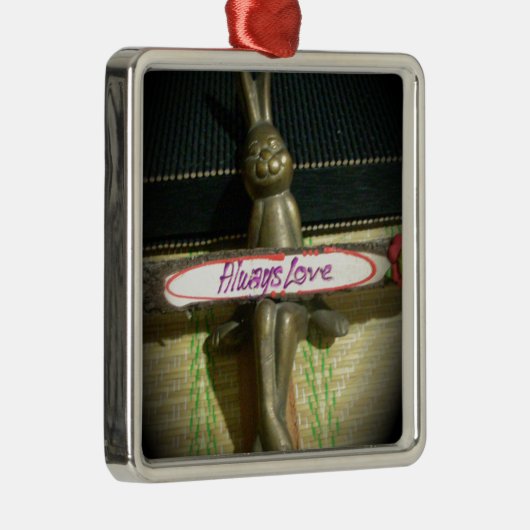 Altijd dol op Inspirerend konijnenkunst print desi Metalen Ornament (Rechts)