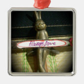 Altijd dol op Inspirerend konijnenkunst print desi Metalen Ornament (Voorkant)