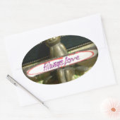 Altijd dol op Inspirerend konijnenkunst print desi Ovale Sticker (Envelop)