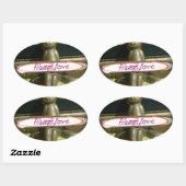 Altijd dol op Inspirerend konijnenkunst print desi Ovale Sticker (Vel)