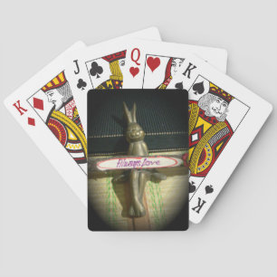 Altijd dol op Inspirerend konijnenkunst print desi Pokerkaarten