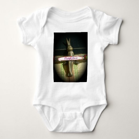 Altijd dol op Inspirerend konijnenkunst print desi Romper (Voorkant)