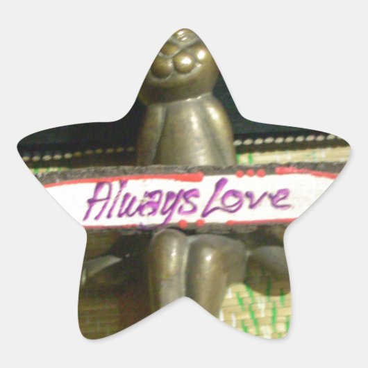 Altijd dol op Inspirerend konijnenkunst print desi Ster Sticker (Voorkant)