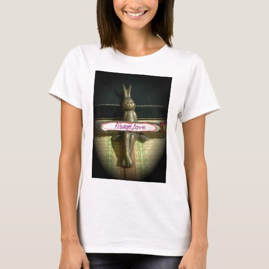Altijd dol op Inspirerend konijnenkunst print desi T-shirt (Voorkant)