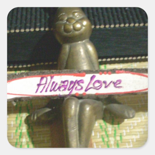 Altijd dol op Inspirerend konijnenkunst print desi Vierkante Sticker (Voorkant)