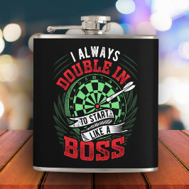 Altijd Dubbel in Als een Boss Dart Flask 6 oz. Heupfles
