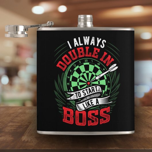 Altijd Dubbel in Als een Boss Dart Flask 6 oz. Heupfles