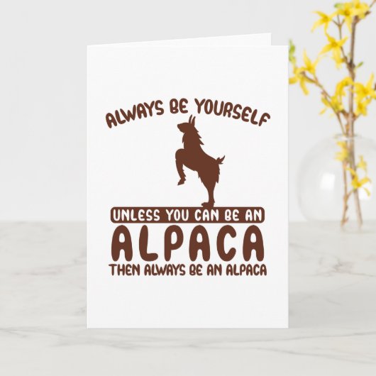 Altijd een Alpaca zijn Kaart (Gele Bloem)