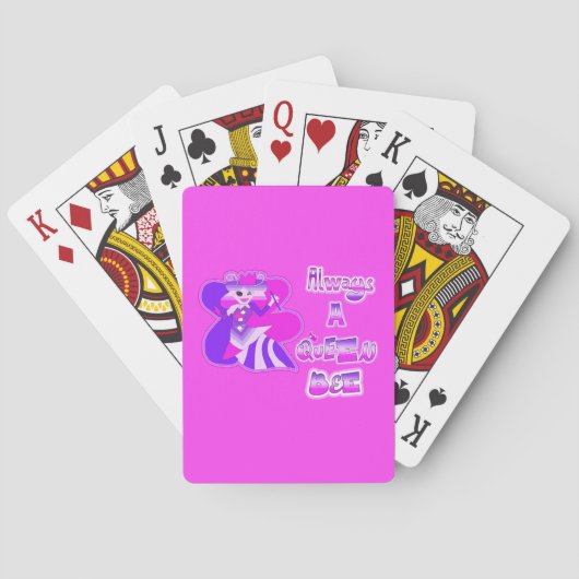 Altijd een bijenkoningin heet roze pokerkaarten (Achterkant)
