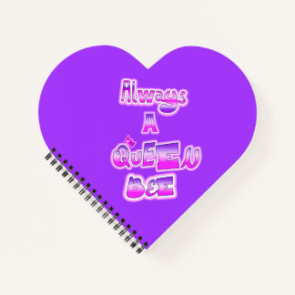 Altijd een bijenkoningin paarse hart notitieboek
