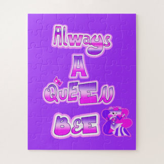 Altijd een bijenkoningin paarse legpuzzel