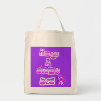 Altijd een bijenkoningin paarse tote bag