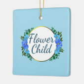 Altijd een Bloedblauwe botanische florale bloem Keramisch Ornament (Links)