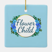 Altijd een Bloedblauwe botanische florale bloem Keramisch Ornament (Achterkant)