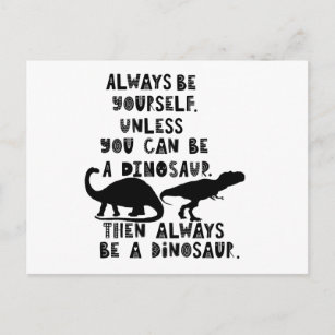 Altijd een dinosaurus, grappig, diner, citaten, te briefkaart