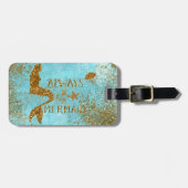 Altijd een gouden glitter-vermagerd zicht bagagelabel (Voorkant horizontaal)