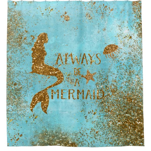 Altijd een gouden glitter-vermagerd zicht douchegordijn (Voorkant)