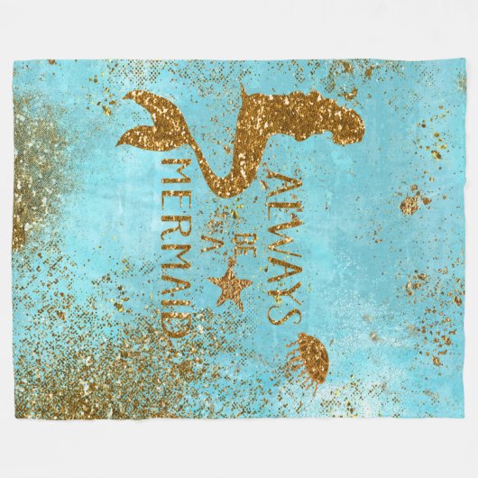 Altijd een gouden glitter-vermagerd zicht fleece deken (Voorkant (Horizontaal))