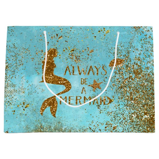 Altijd een gouden glitter-vermagerd zicht large cadeautasje (Voorkant)