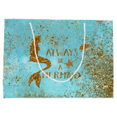 Altijd een gouden glitter-vermagerd zicht large cadeautasje (Achterkant)