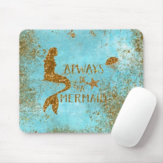 Altijd een gouden glitter-vermagerd zicht muismat (Met muis)