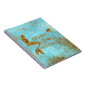 Altijd een gouden glitter-vermagerd zicht notitieboek (Rechterzijde)