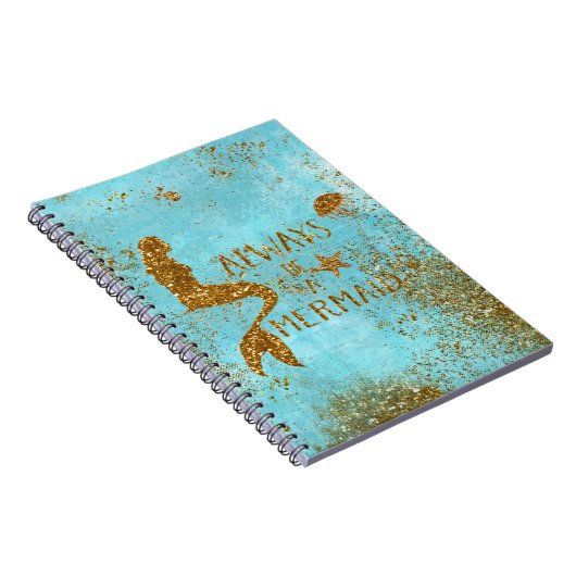 Altijd een gouden glitter-vermagerd zicht notitieboek (Rechterzijde)