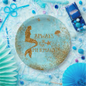 Altijd een gouden glitter-vermagerd zicht papieren bordje (Feest)