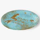 Altijd een gouden glitter-vermagerd zicht papieren bordje (Gekanteld)