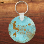 Altijd een gouden glitter-vermagerd zicht sleutelhanger (Voorkant)