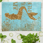 Altijd een gouden glitter-vermagerd zicht theedoek (Gevouwen)