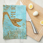 Altijd een gouden glitter-vermagerd zicht theedoek (Quarter Fold)