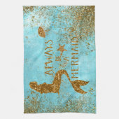 Altijd een gouden glitter-vermagerd zicht theedoek (Verticaal)