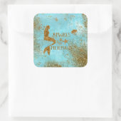 Altijd een gouden glitter-vermagerd zicht vierkante sticker (Tas)