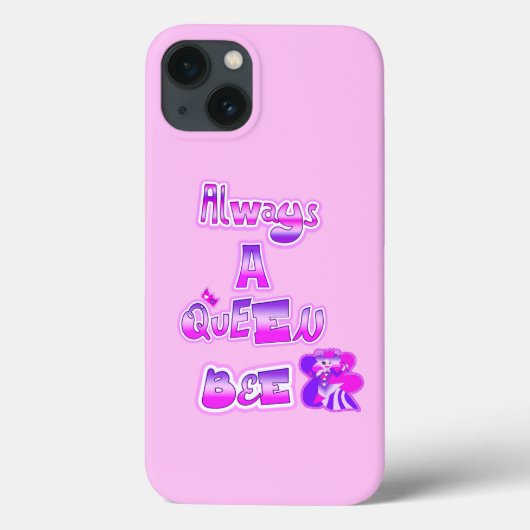 Altijd een koningin bij baby roze Case-Mate iPhone case (Achterkant)