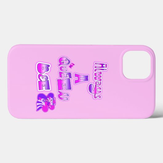 Altijd een koningin bij baby roze Case-Mate iPhone case (Achterkant (horizontaal))