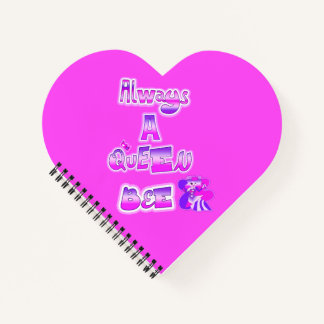 Altijd een koningin bij warm roze hart notitieboek