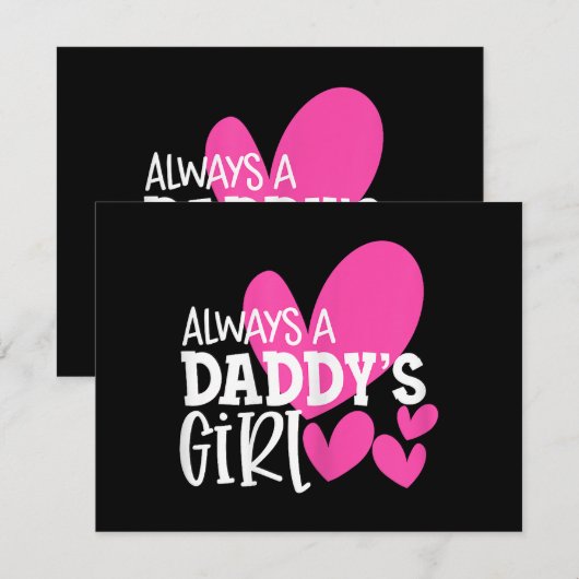 Altijd een meisje van papa's Shirt Dochtermeisjes  Informatiekaartje (Voorkant / Achterkant)