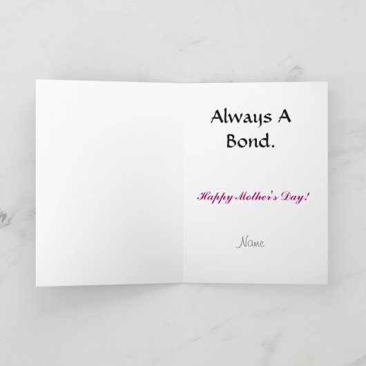 Altijd een Moeder Kind Bond Moederdag Kaart (Binnen)
