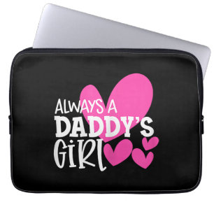 Altijd een papa's meisje shirt dochter meisjes vro laptop sleeve